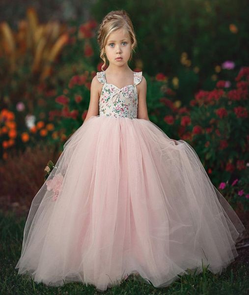 

flower girls dress for wedding party kids boutique clothes 27t children ankle length sleeveless tutu dresses backless5546086, Red;yellow