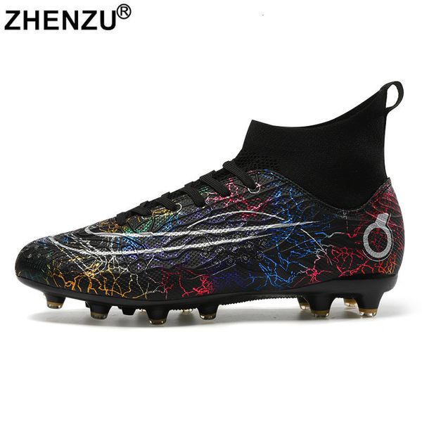 

dress shoes zhenzu 3345 high ankle football boots men soccer shoe man sports sneakers kids boys cleats for children 230713, Black