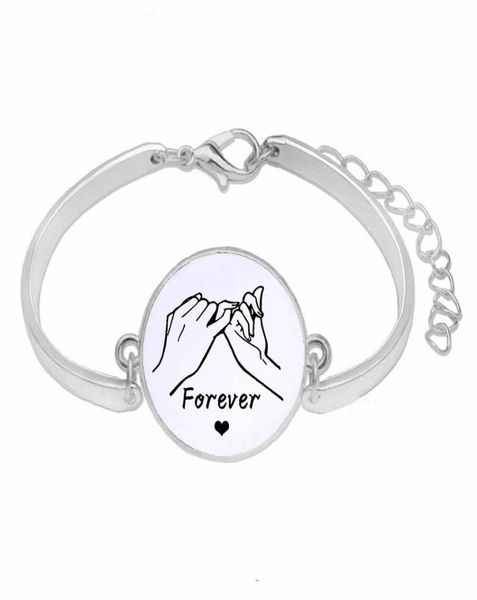 

print pinky promise bracelet couple boyfriend girlfriend husband anniversary gift bracelet women men jewelry1158331, Golden;silver