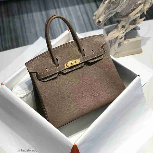 

birkins calfskin buckle genuine bags thread togo leather lychee women's bag handbag 2023 carrie qse9
