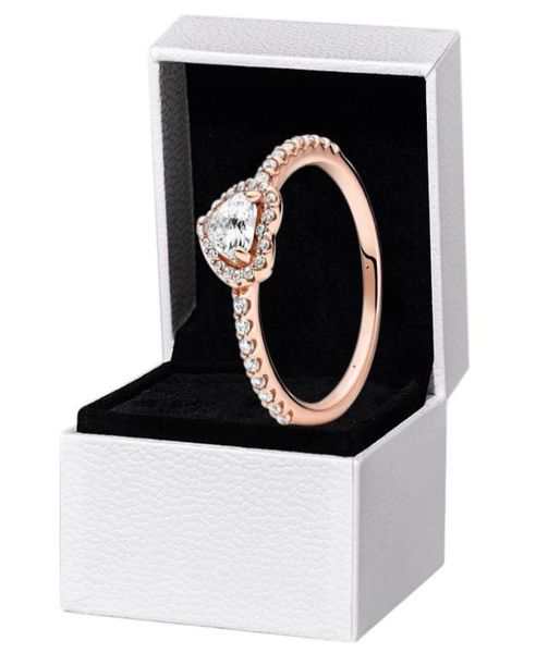 

white blue green stone elevated heart ring original box rose gold for 925 silver women wedding cz diamond love heats rings4275599, Slivery;golden