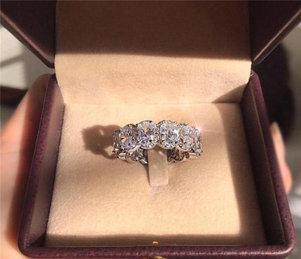 

2021 gorgeous stunning limited edition eternity band promise ring 925 sterling silver 11pcs oval diamond cz engagement rings for w7483773, Slivery;golden
