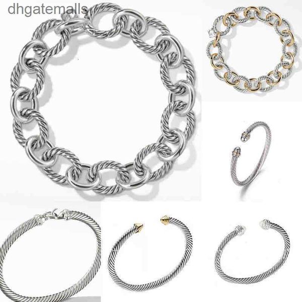 

bangle jewelry mens dy trend bracelet gold charm designer women platinum twisted wire bracelets round plated head hemp fashion versatile, Black