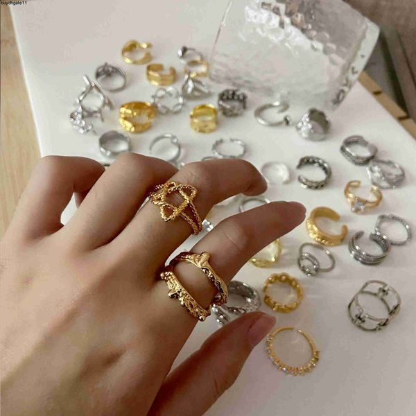 

fashion accessories new japanese and korean luxury personality ring girls' gold versatile index finger, Silver