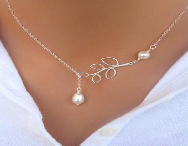 

necklaces pendant women039s simple leaves choker collar statement delicate pendant necklace 925 silver fashion korean jewelry p8554611