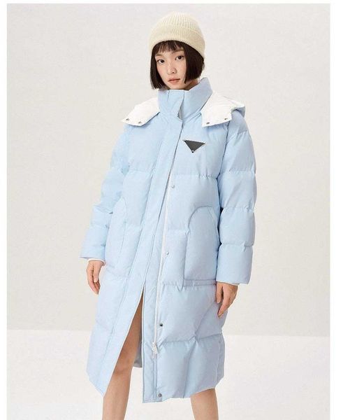

autumn and winter women hooded long loose down coat, duck down filled fluffy full no running down, cuff tightening design warm., Black
