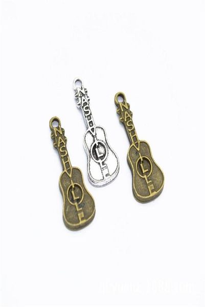 

bulk 200 pieces nashville guitar charm reverend electric guitars charm musical instrument charm musical charm 2810mm291e3591978, Bronze;silver