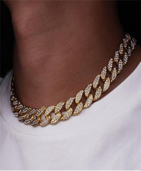 

mens iced out chains necklaces fashion hip hop necklace jewelry rose gold silver miami cuban link chains necklace 6995838