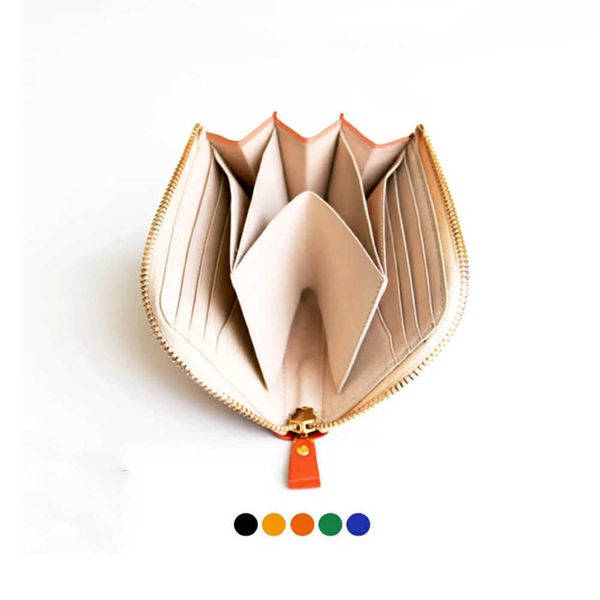 

japanese women's organ genuine leather zero wallet contrast multi functional coin bag fashion l-shaped zipper cowhide zero wallet