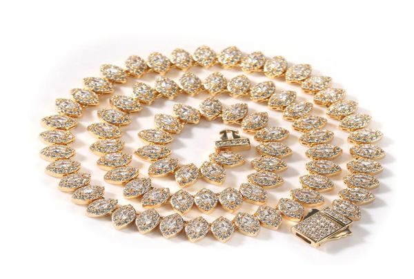 

hip hop iced out tennis chain micro paved cubic zircon gold silver plated mens bling jewelry gift2460133