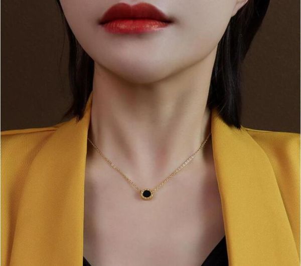

eternal classic easy chic black white shell round circle pendant choker necklace stainless steel gold silver rose filled girls wom7581237