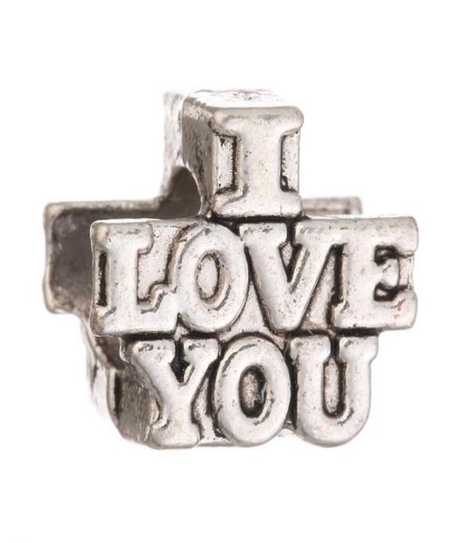 

silver diy charms beads pendants for women necklaces fashion men jewelry i love you beads fit girls bracelets 26161665, Black