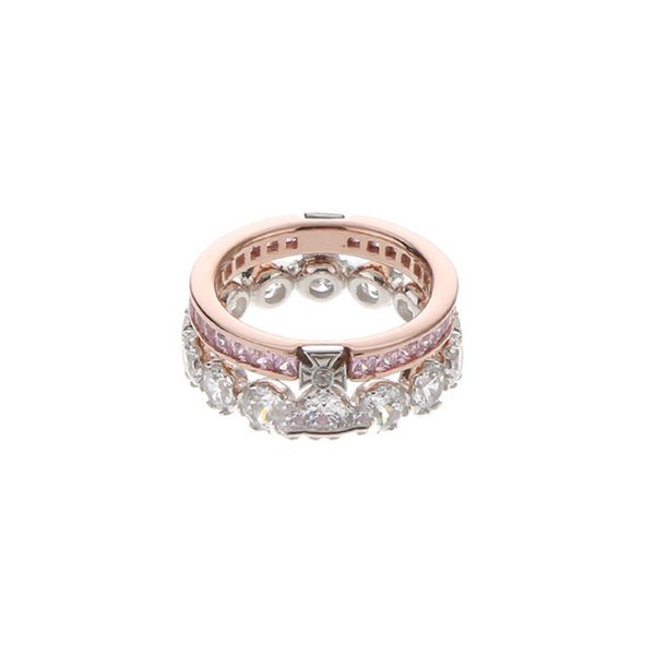 

double layered sparkling diamond ring high version detachable ring luxurious and versatile high-end ring, Silver