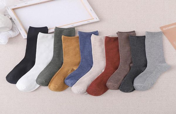 

2020 fashion autumn new candy color letter pile heap female sock fashion trend multicolor wild cotton socks7970034, Pink;yellow