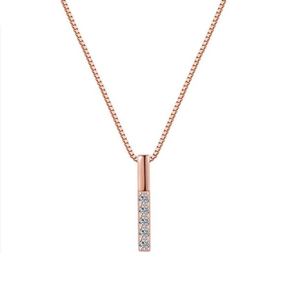 

luxury word zircon clavicle chain female simple temperament necklace women personality rectangular pendant japanese and korean stu5052470, Silver