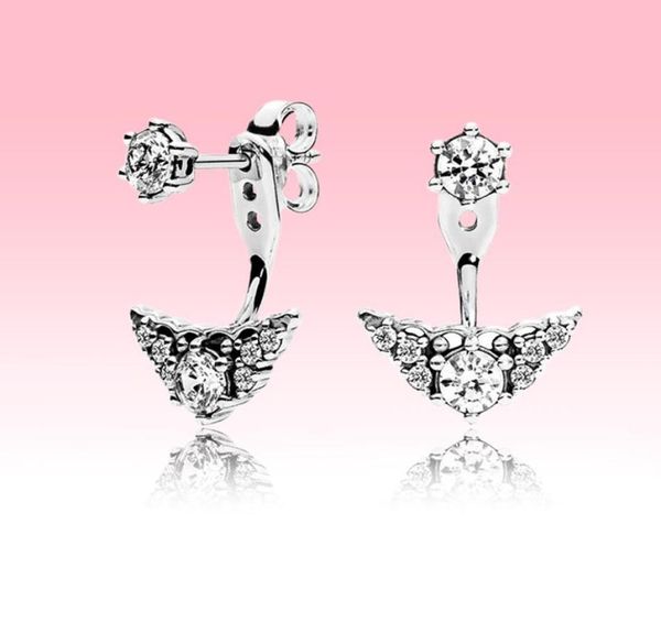 

big cz diamond pendant earring women wedding jewelry for p 925 sterling silver crown stud earrings with original box7161349, Golden;silver