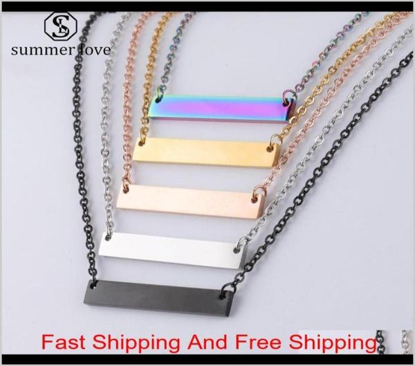 

new blank bar pendant necklace stainless steel necklace gold rose gold silver blank bar charm pendant jewelry for buyer own engrav1707793