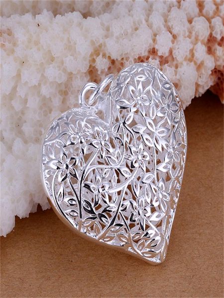 

10pcslot 925 sterling silver plated grind sand flower pendant lknspcp2189509281