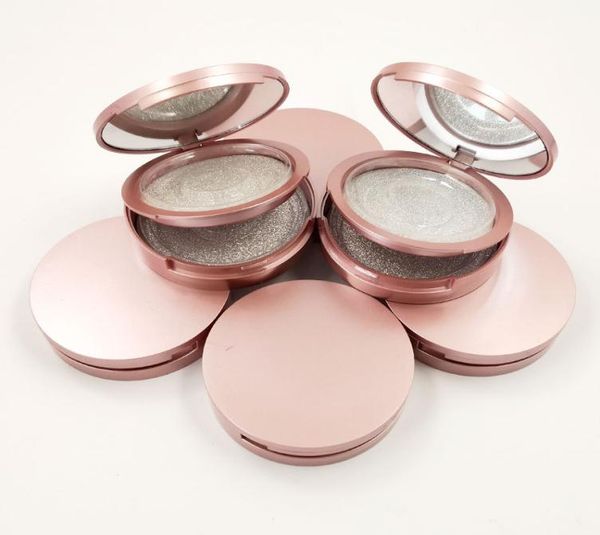 

round false eyelashes case eye lashes storage box makeup cosmetic mirror case empty eyelash box j08059954850