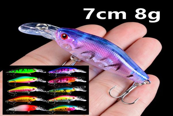 

10 color 7cm 8g crank fishing hooks fishhooks 6 hook fishing lure hard baits lures pesca fishing tackle bu658569375
