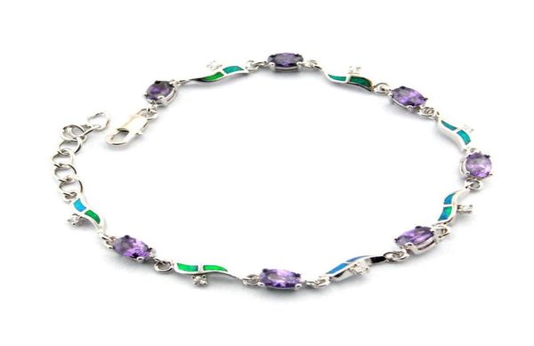 

bluer opal bracelet amethyst stone opal jewelry01234569209142, Silver