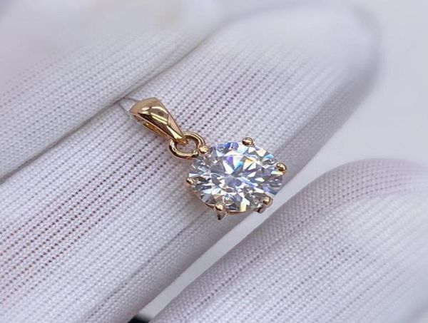 

lockets real 18k white gold pendant 1ct moissanite necklace 65mm vvs lab diamond rose fine jewelry for women engagement gift au753625263, Silver