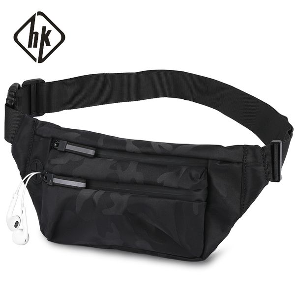 

waist bags hcankcan waterproof men's waist bag casual chest pack fashion crossbody bags for men multifunctional shoulder bag man belt p