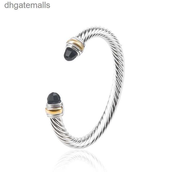 

bangle cable bracelet twisted bracelet gold 7mm gold plated designer bracelet black onyx zirconia luxury bracelet for women birthday gifts