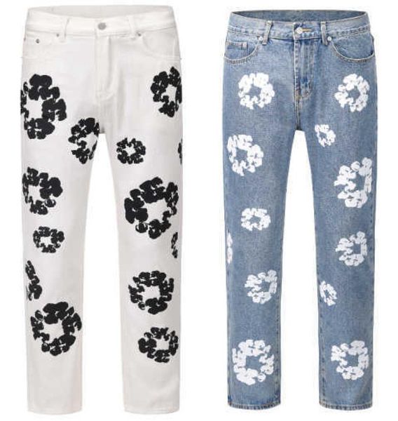

high street ins same cotton daisy jeans straight slim loose jeans4962806, Blue