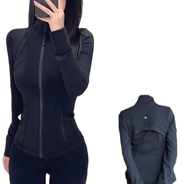 

lu outfits long sleeve cropped sports jacket lu women zip fitness winter warm gym activewear running coats workout clothes woman q87s, Black;brown