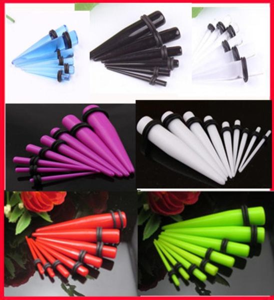 

ear tunnel p13 100pcs mix 8 size 6 color body piercing sprial ear taper ear expander3447441, Silver