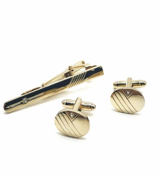 

2 set of men039s fashion luxury classic exquisite stainless steel tie clip cufflinks set twill and diamond tie clip cufflinks s1133908, Silver;golden