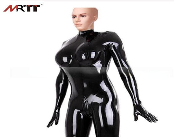 

catsuit costumes handmade male latex catsuit crossdress tight transvestite bodysuit with 3d chest attached gloves socks6169678, Black