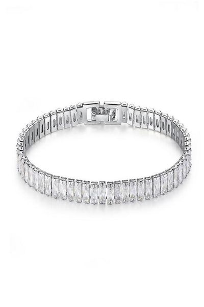 

stunning new arrival unique luxury jewelry 18k white gold fill full princess cut white z cz diamond gemstones women bracelet g2147218, Golden;silver