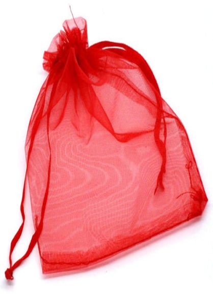 

s 100pcs red drawstring organza gift bags 7x9cm 9x12cm 10x15cm wedding party christmas favor jewelry bags1027354, Pink;blue