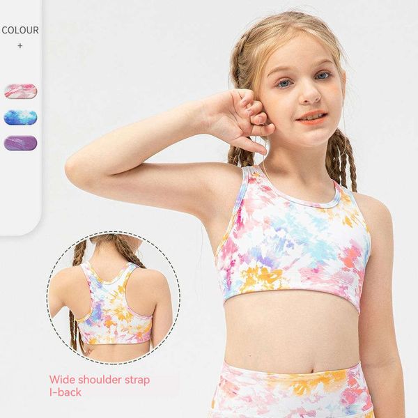 

ebb girls' printed yoga exercise vest with a cool feeling and skin friendly dance training run fitness suit for children