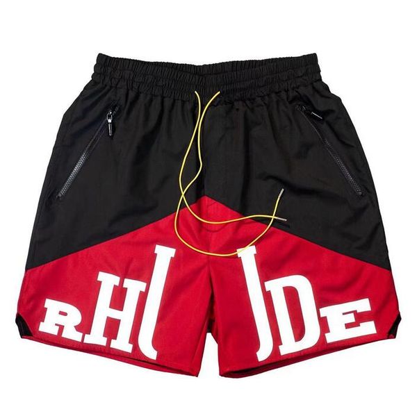 

2023 new designer shorts rhude shorts summer fashion beach pants men women street wear red blue black purple pants mens shorts siize s-2xl, White;black