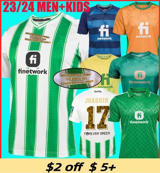 

23 24 real Betis soccer Jerseys FEKIR away Manga Corta JOAQUIN B.Iglesias camiseta de futbol Juanmi ESTADIO LA CARTUJA 2023 2024 tribute game special-edition kids kit, 23-24 home+patch