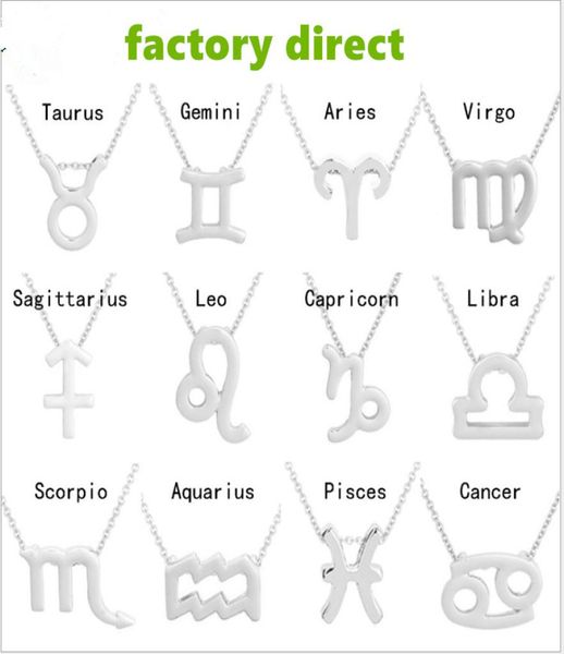 

amazon wish selling tiny minimalist 12 constellation zodiac sign gift necklace jewelry collier whole for lady teen g2918461, Silver