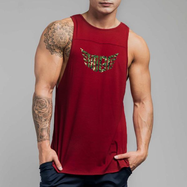 

mens tank gyms fitness sleeveless moisture wicking summer breathable casual fashion print man cool feeling loose cotton tshirts 230713, White;black