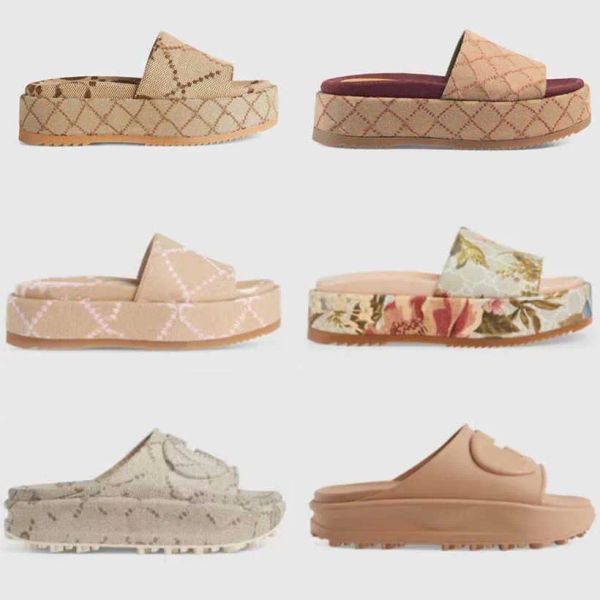 

woman designer slippers fashion sandals beach thick bottom slipper luxury platform alphabet lady leather flat slides knn, Black
