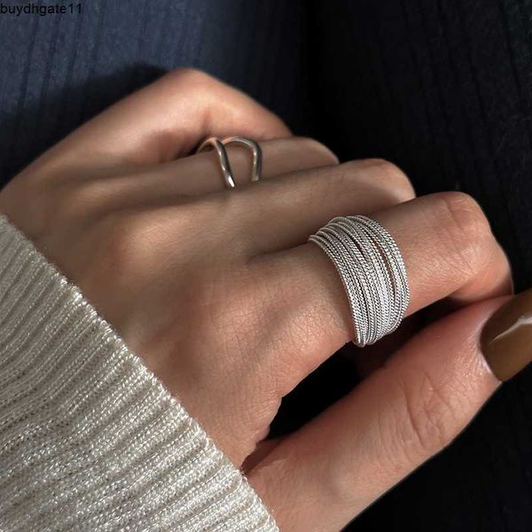 

fashion accessories a niche design layered ring for women with a minimalist and cool style fashionable personalized multi-layer strand high-, Silver