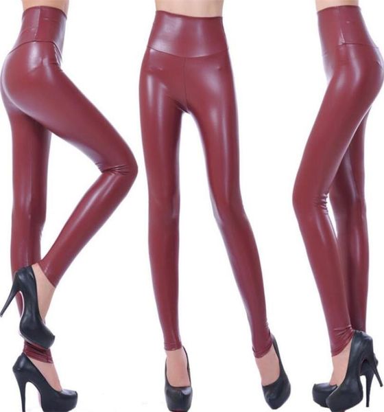

high waist faux leather leggings women black faux leather leggings shiny pants stretchy plus size trousers s2xl2458439
