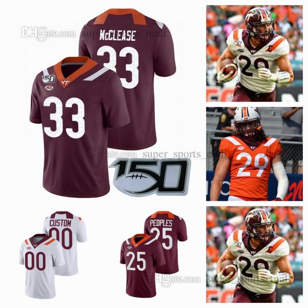 

custom s-6xl virginias tech hokies college football jerseys kendricks chatman peoples childress holston moore wells hollifield gallo garbutt, Black