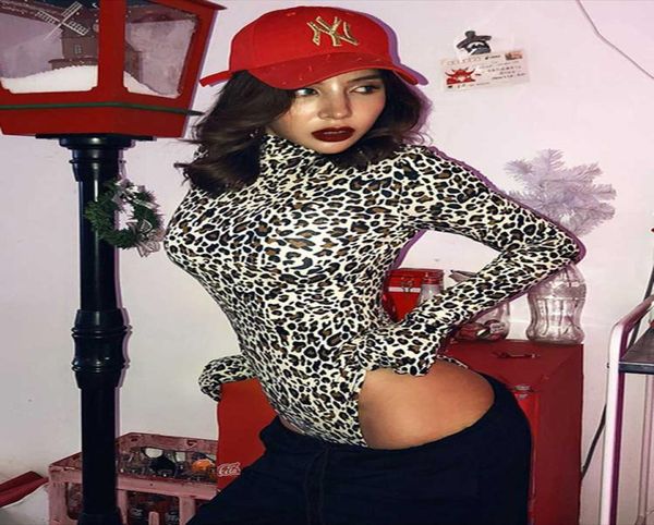 

women039s jumpsuits rompers cheetah leopard bodysuit for women bodycon body suit turtleneck gloveslong sleeve playsuit 2087562, Black;white