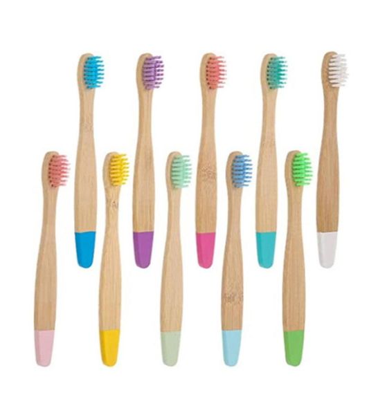 

ecofriendly natural bamboo flat handle kids toothbrush healthy household multicolor children toothbrushes nylon soft hair travel7244354