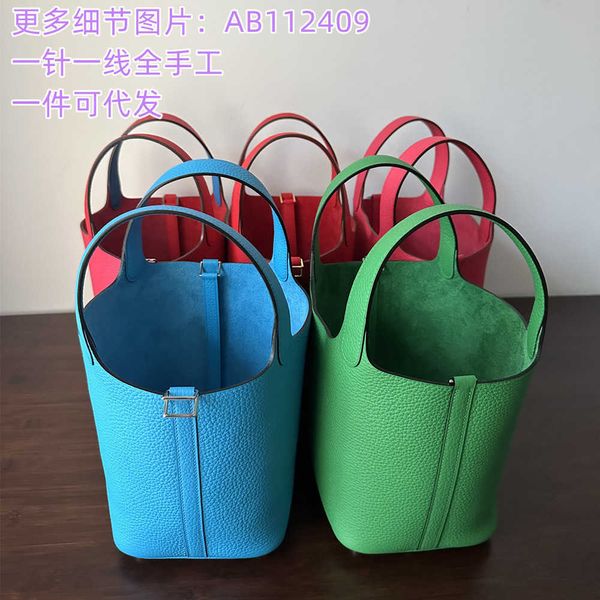 

orignal luxury designer bag picotin lock layer cowhide lychee patterned womens bag with large capacity simple and casual vegetable basket fa