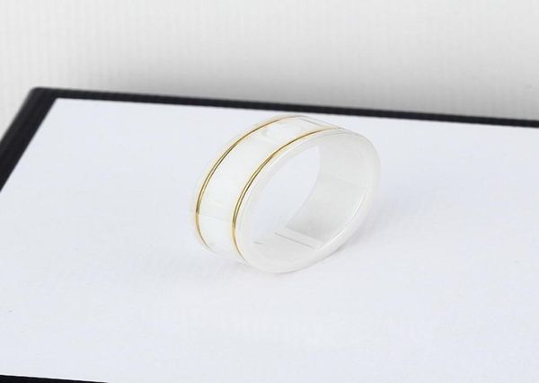 

luxury ceramics gold ring for women men designer ring mens rings band g letter black white couple039s jewelry anniversary gift6871756, Silver