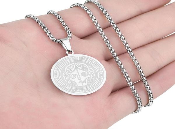 

pendant necklaces cxwind punk goddess hel necklace goth hip hop egirl symbol of viking norse pagan for women girl chain jewelry8445524, Silver