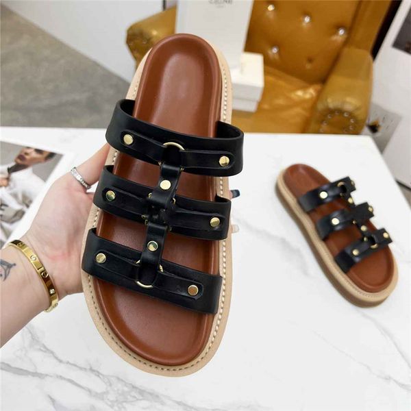 

summer popular women's sandals 2023 celinity fashion luxury brand business work leisure travel letter logo women's high heels men&, Black